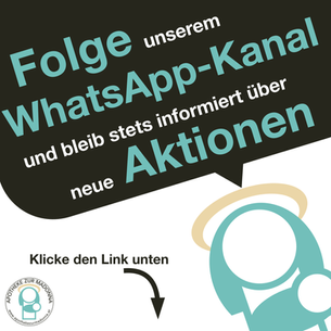 Grafik mit unserem Apotheken-Logo, und Text, mit QR-Code