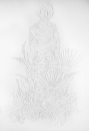 Florida Home, Embossing on paper, 26″x36″, 2018.jpg