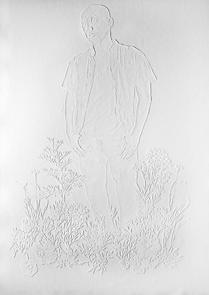 Engineer Chang, Embossing on paper, 26″x36″, 2018.jpg