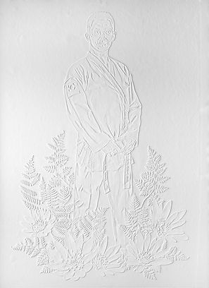 Taekwondo Master, Embossing on paper, 26″x36″, 2018.jpg