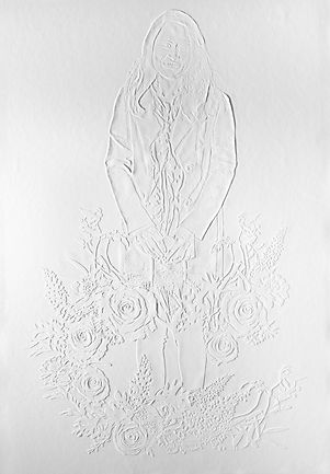 Yeonkyoung, Embossing on paper, 26″x36″, 2018.jpg