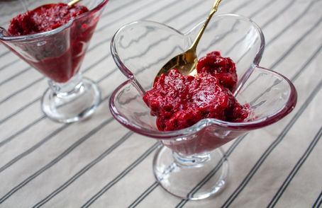 Hindbær Granita (sorbet uden ismaskine)