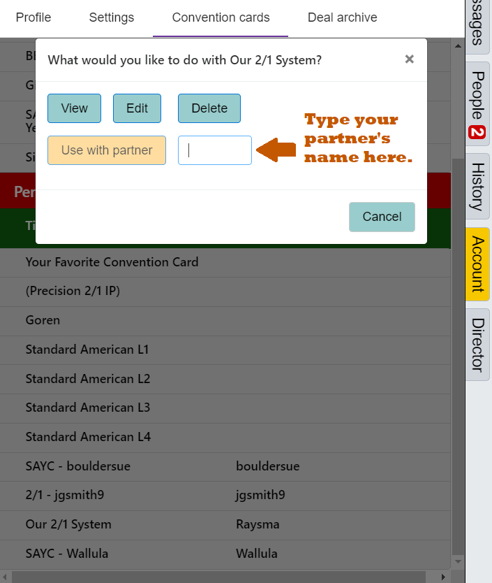 Filling out your convention card on BBO