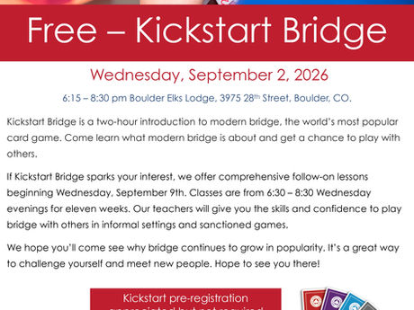 Bridge Lessons – September 9th