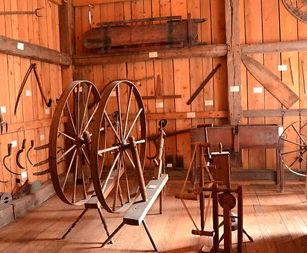 Wagon wheels in Solomon Temple Barn