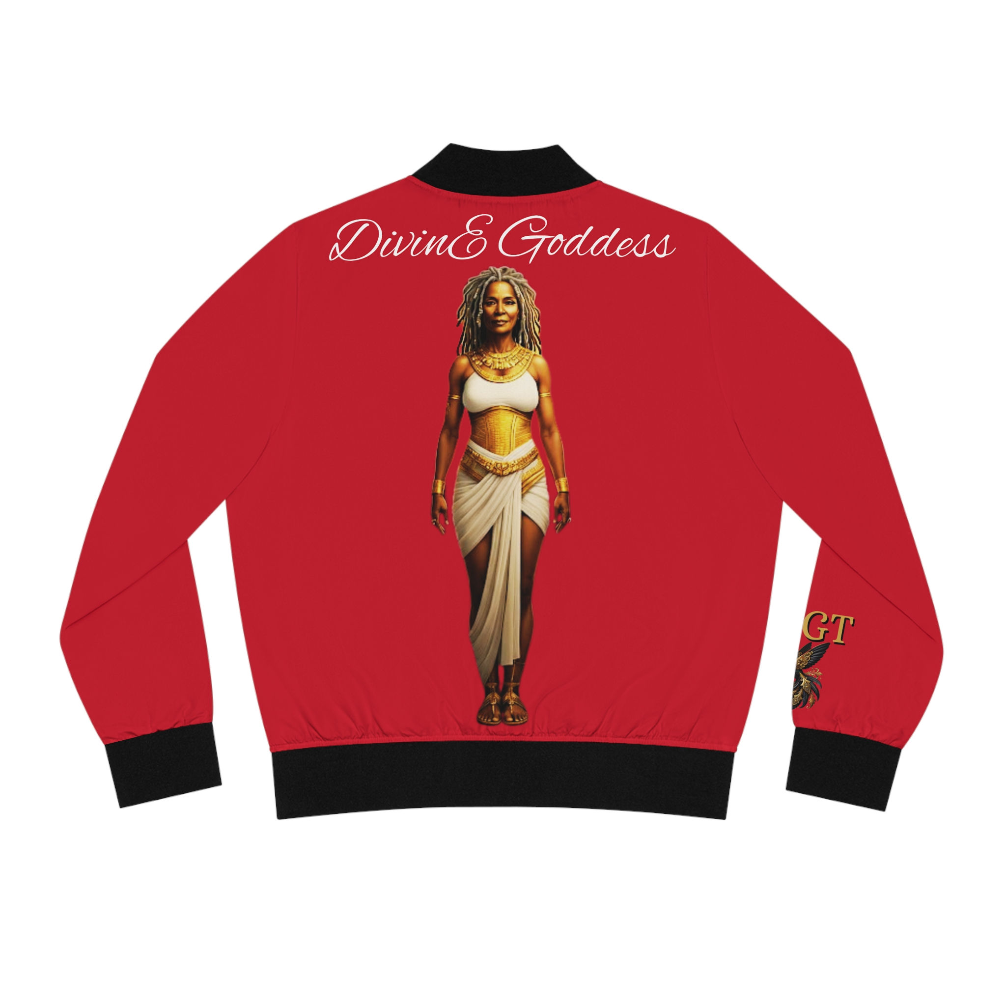 DivinE Goddess Red Women's Bomber Jacket (AOP)