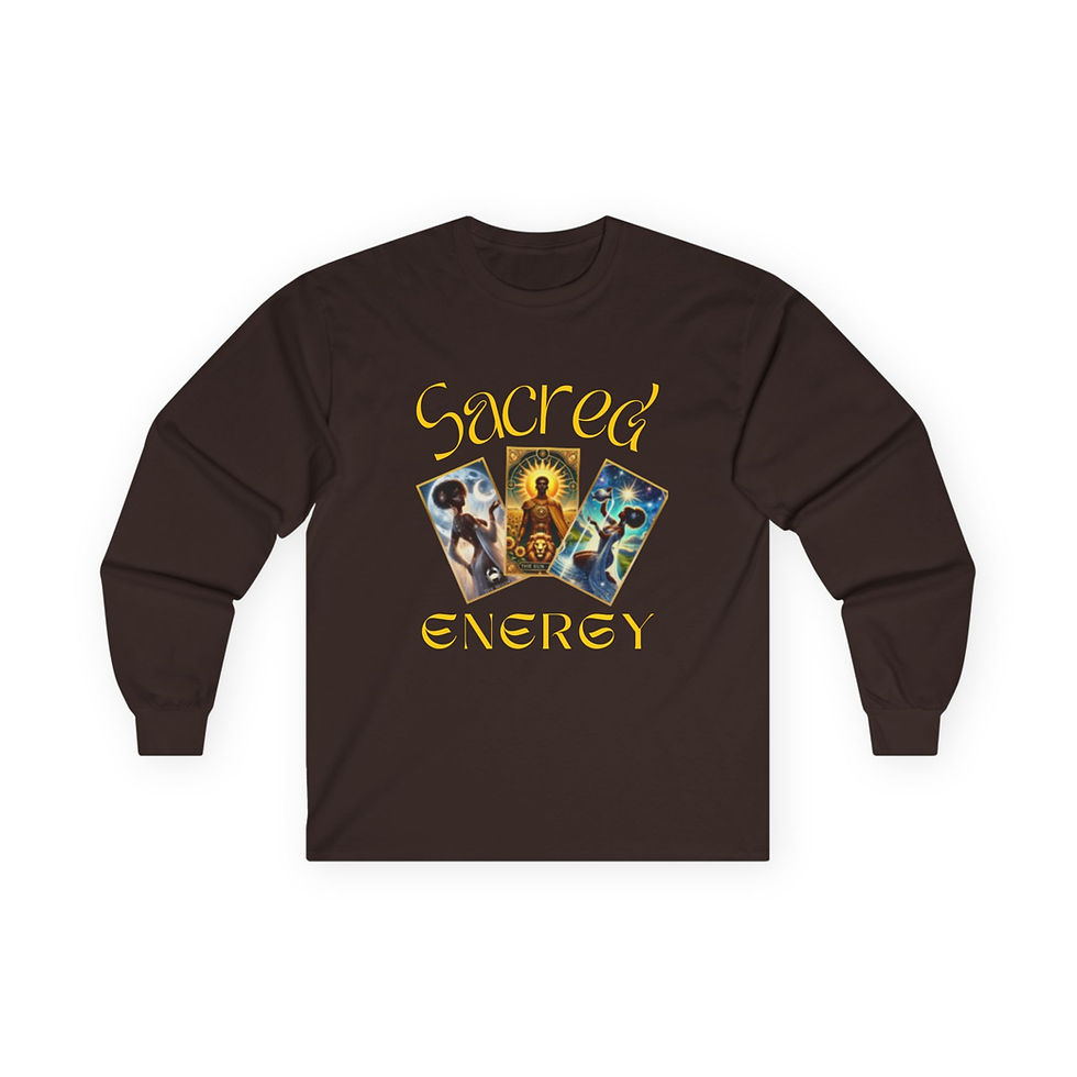 Thumbnail: Sacred Energy Unisex Long Sleeve Tee | Meditation Apparel, Tarot Design