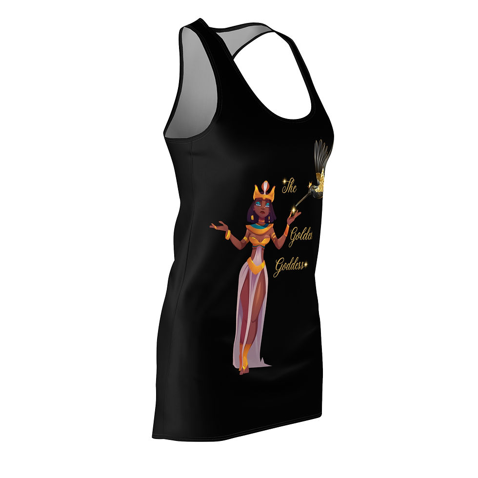 Thumbnail: The Golden Goddess Women's Cut & Sew Racerback Dress (AOP)