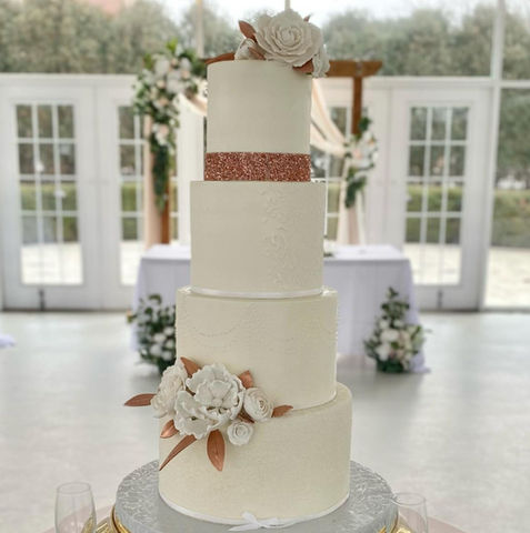 Bronze Glitter Wedding Cake