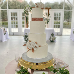 Bronze Glitter Wedding Cake