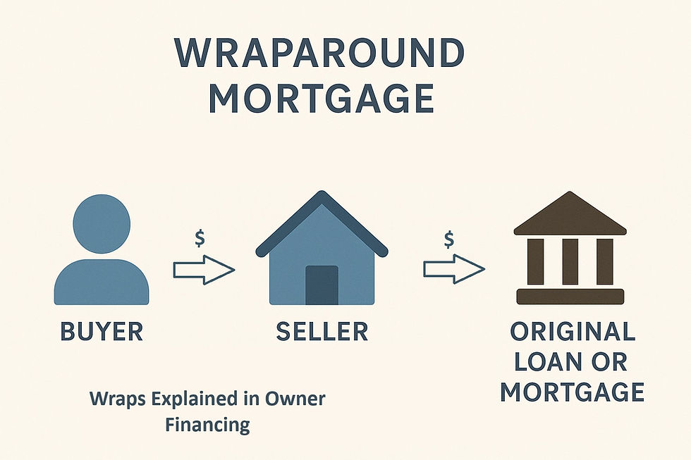 How a Wraparound Mortgage or Deed of Trust (Wrap) is used in owner financing in Tennessee. Buyer's explanation, description, and what to look for.