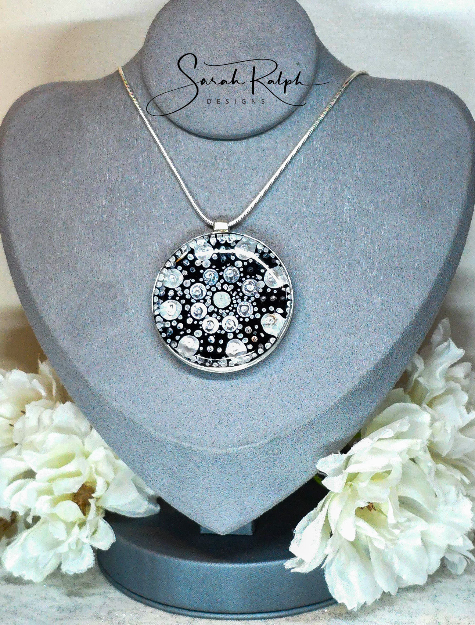 Snow White Large Mandala Pendant