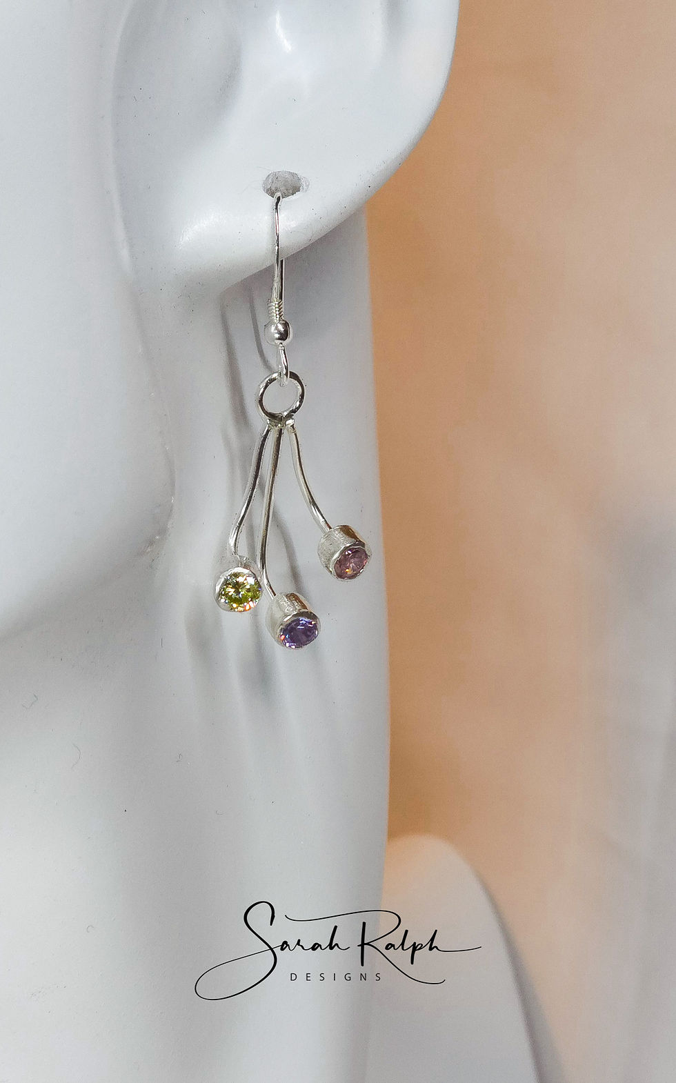 Thumbnail: Firework Earrings Triple Earrings in yellow, lilac and pink