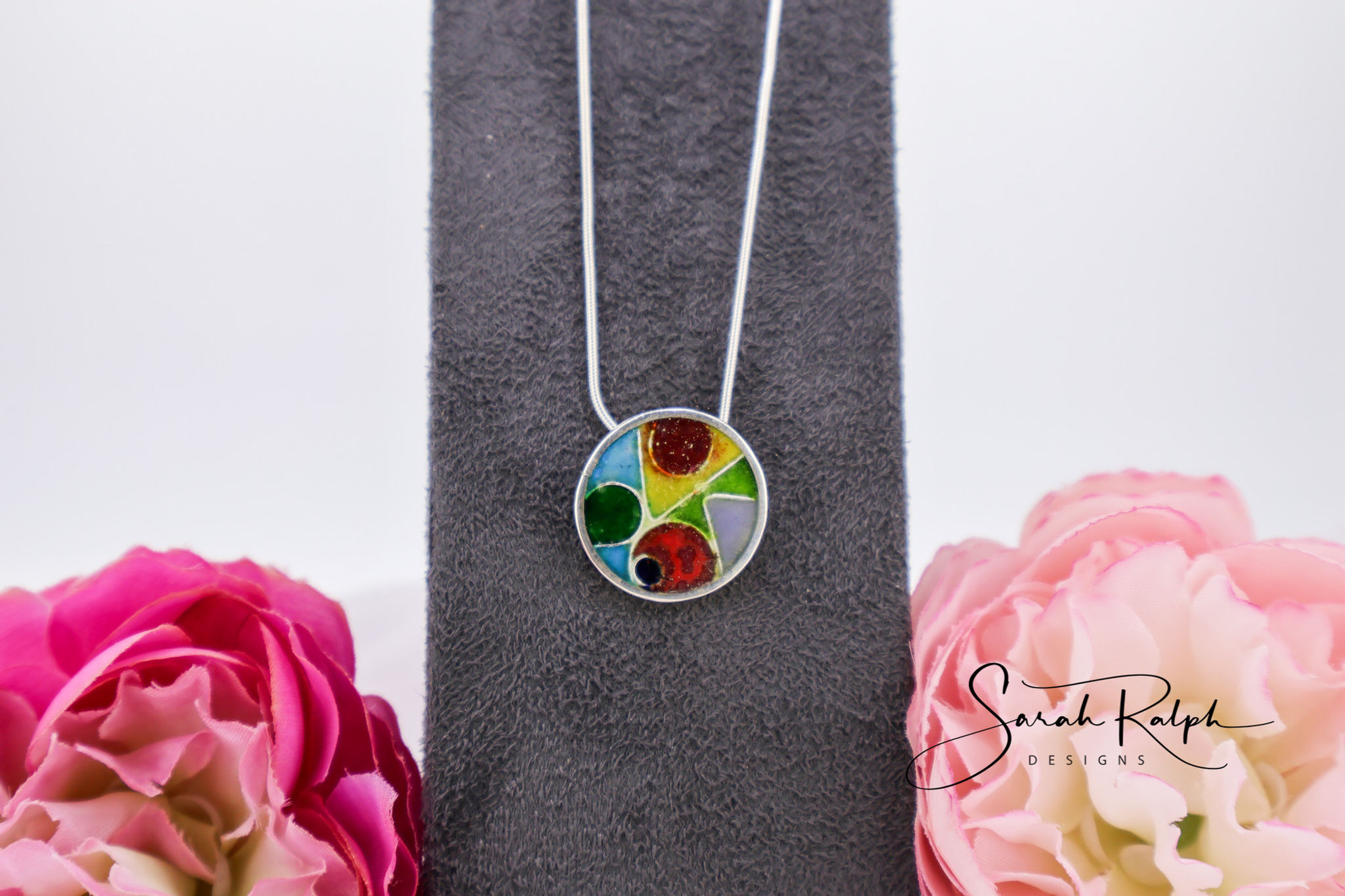 Round Cathedral Cloisonne Pendant