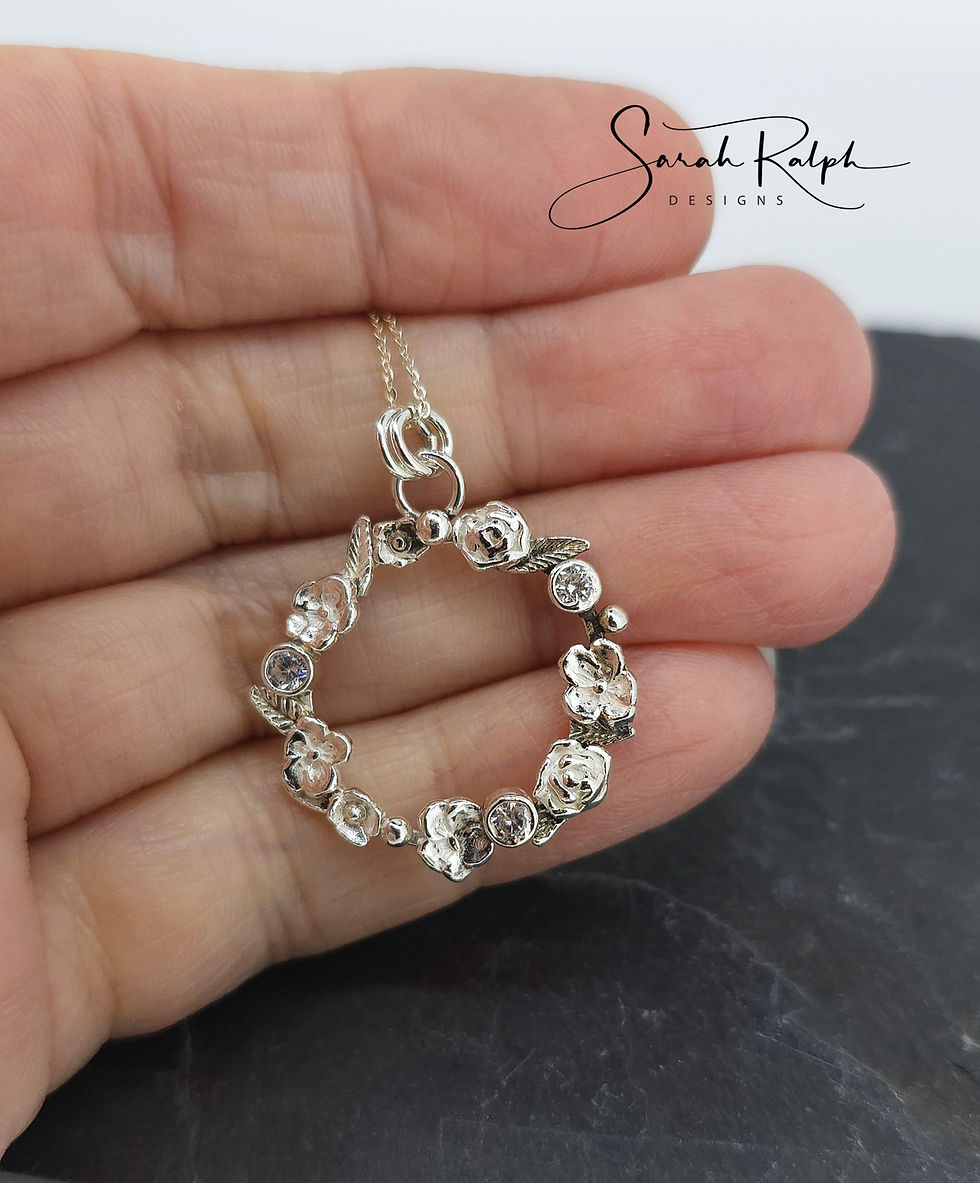 Thumbnail: Chelsea Wreath Pendant with White CZ's