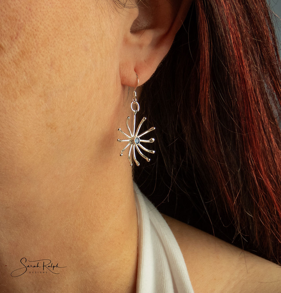 Thumbnail: Royal Blue Anemone Drop Earrings