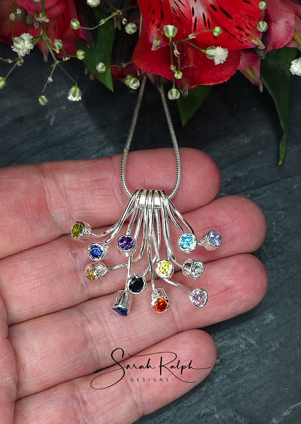 Thumbnail: 12 Stone Firework Pendant1