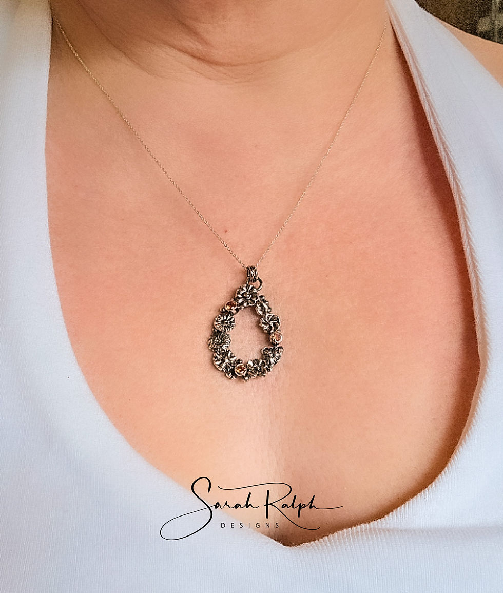 Thumbnail: Teardrop Chelsea Pendant with Orange Stones