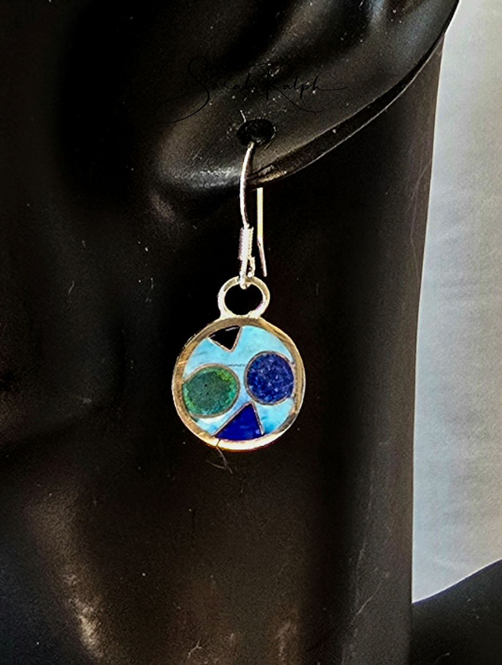 Thumbnail: Blue Cathedral Cloisonne Earrings