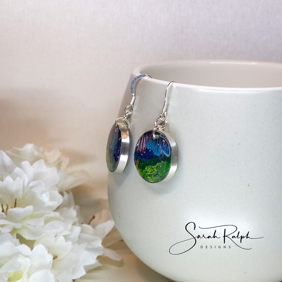 Thumbnail: Round Wearable Art Aurora Earrings