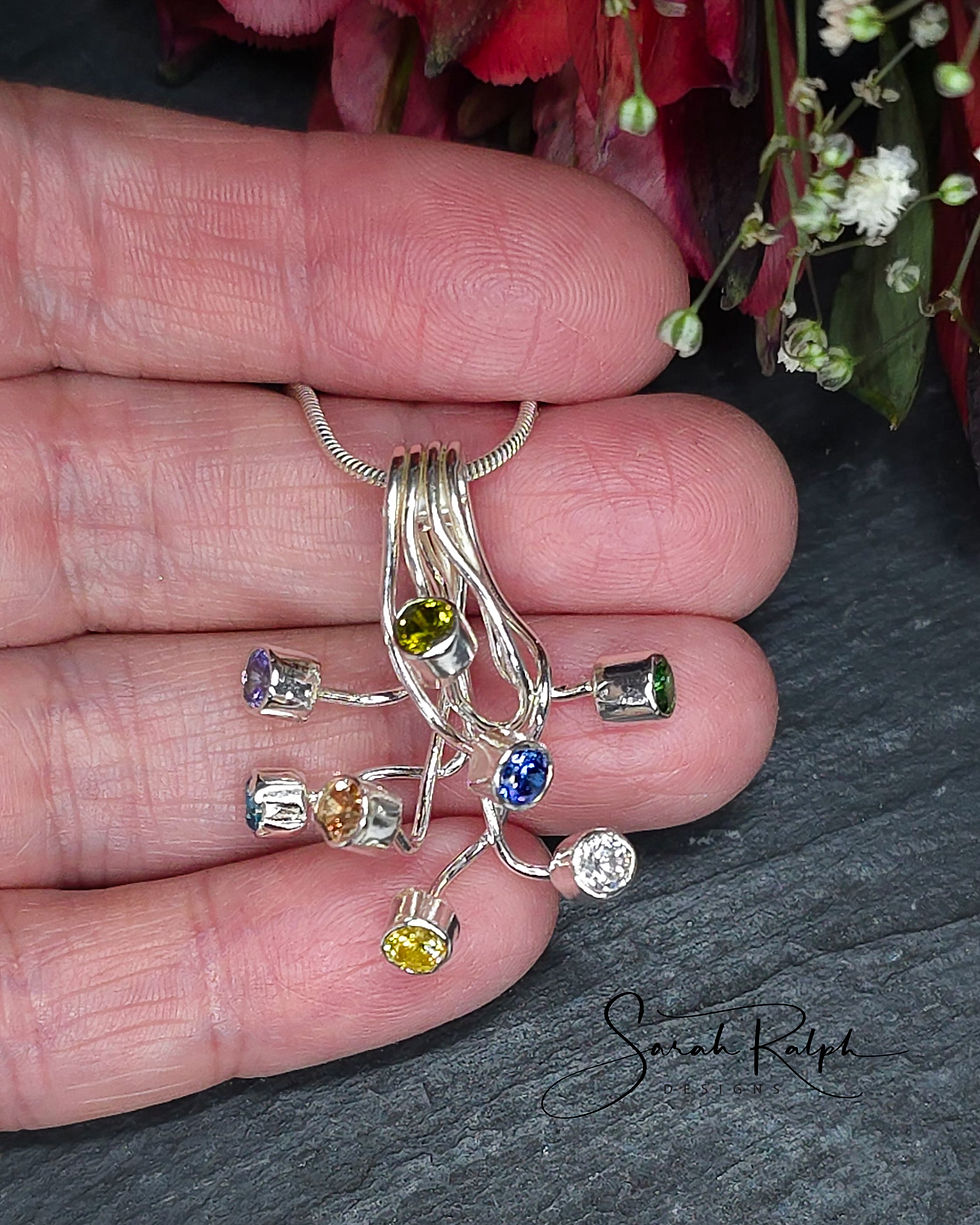 Thumbnail: 8 Stone Fireworks Pendant 3