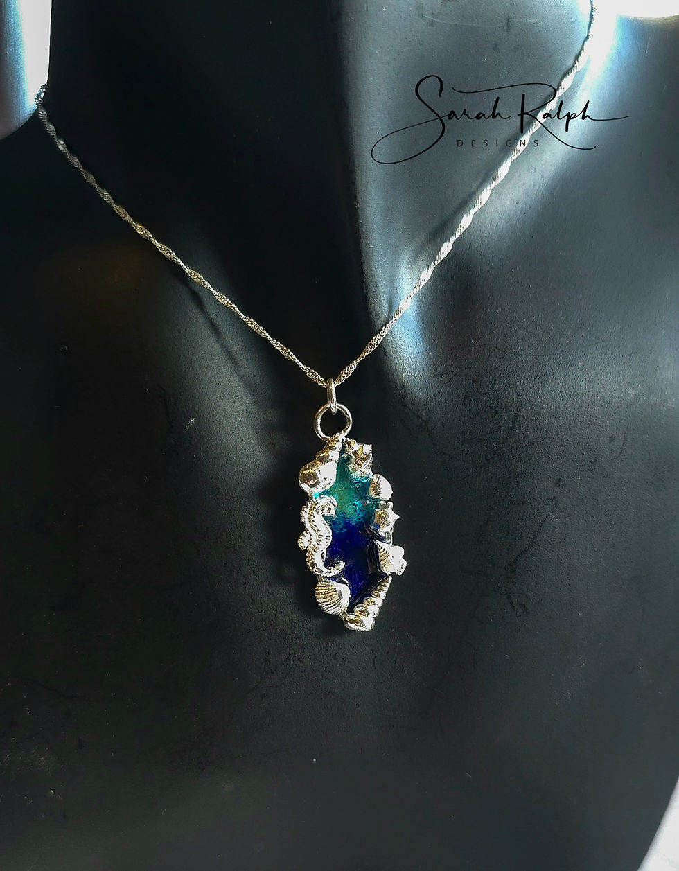 Thumbnail: Seaside Teardrop Enamel Chelsea Pendant