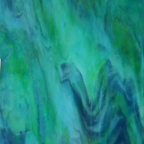 Blue & Green & Amber Wispy 235X260mm