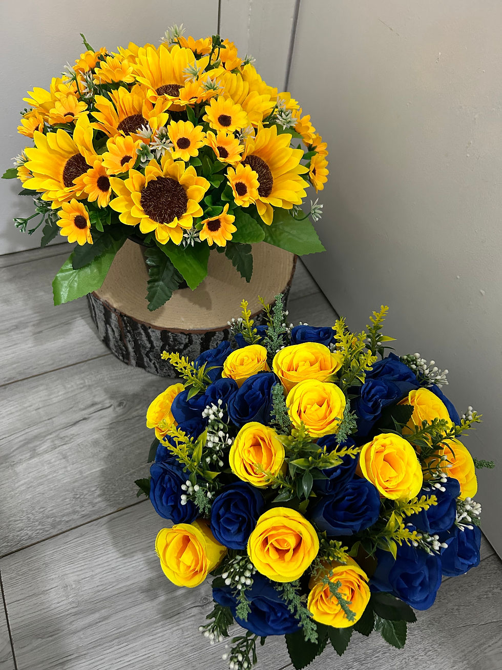Thumbnail: SET OF 2 ANY COLOUR Artificial Flower Grave Arrangements