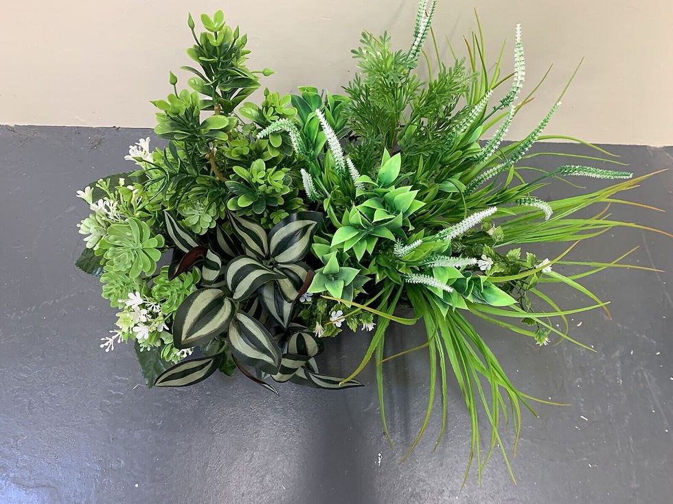 Thumbnail: 12 Artificial Flowers Greens Bushes