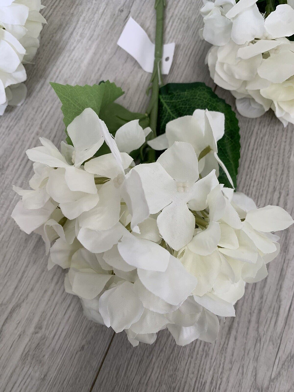 Thumbnail: 1 x 46cm Large White Hydrangea Hortensia Stem