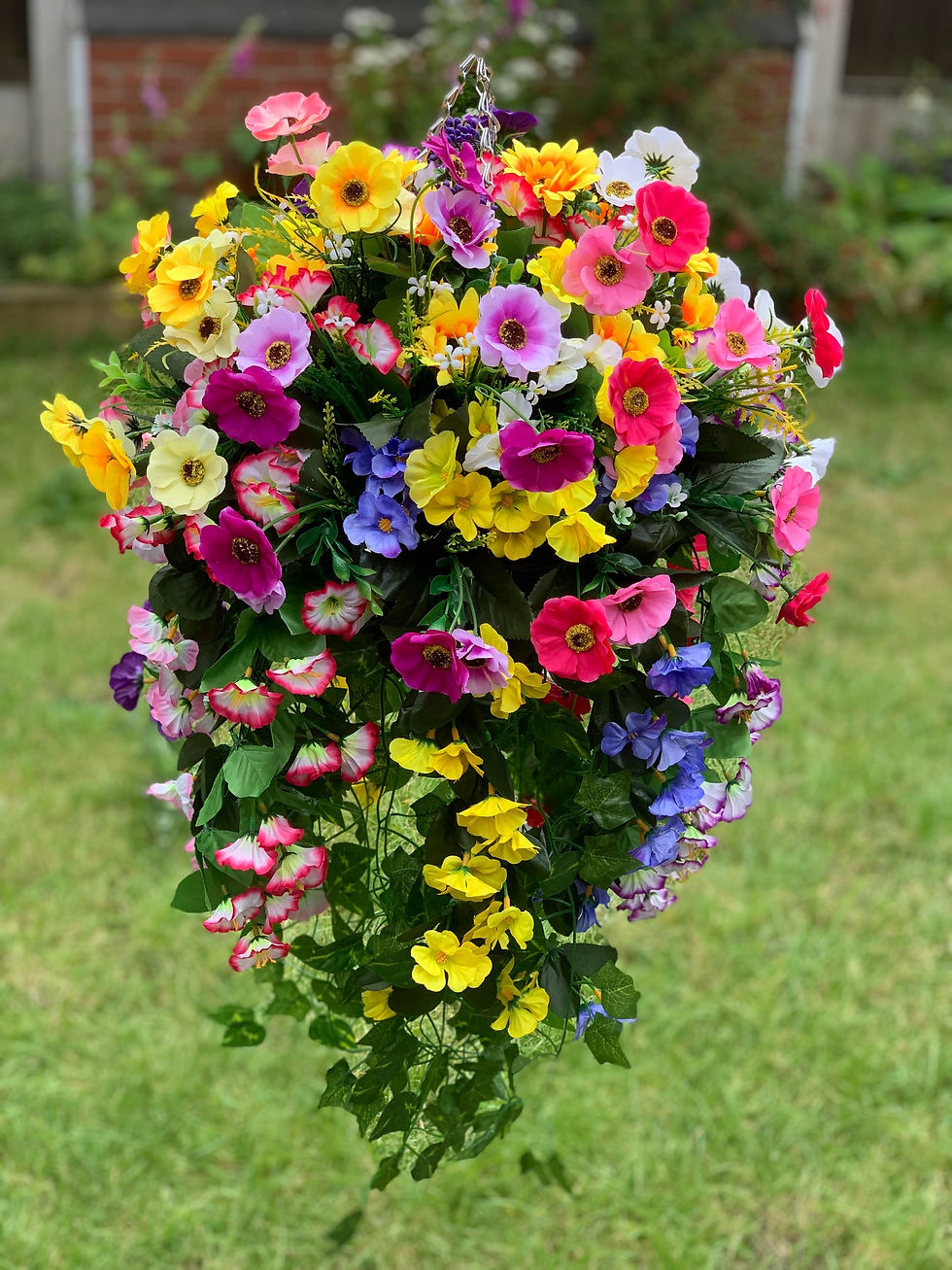 Thumbnail: Large Garden Hanging Basket Multicoloured Length 70cm