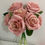 Thumbnail: 34cm Large Open Rose Bundle 7 stems Vintage Dusky Pink