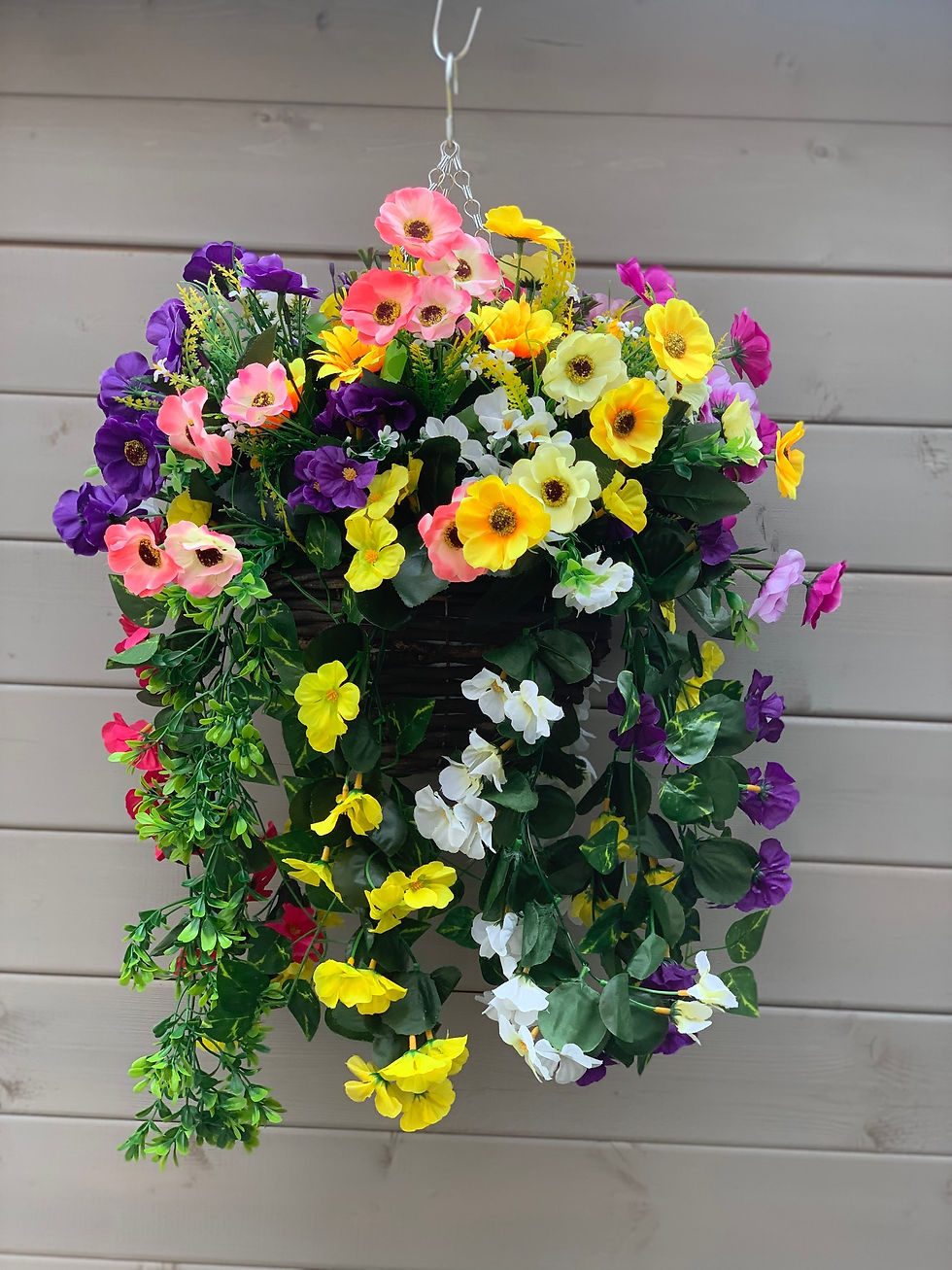 Thumbnail: SET OF 2 Colourful Length 60cm Garden Hanging Baskets