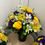 Thumbnail: Yellow purple grave pot flower arrangement 
