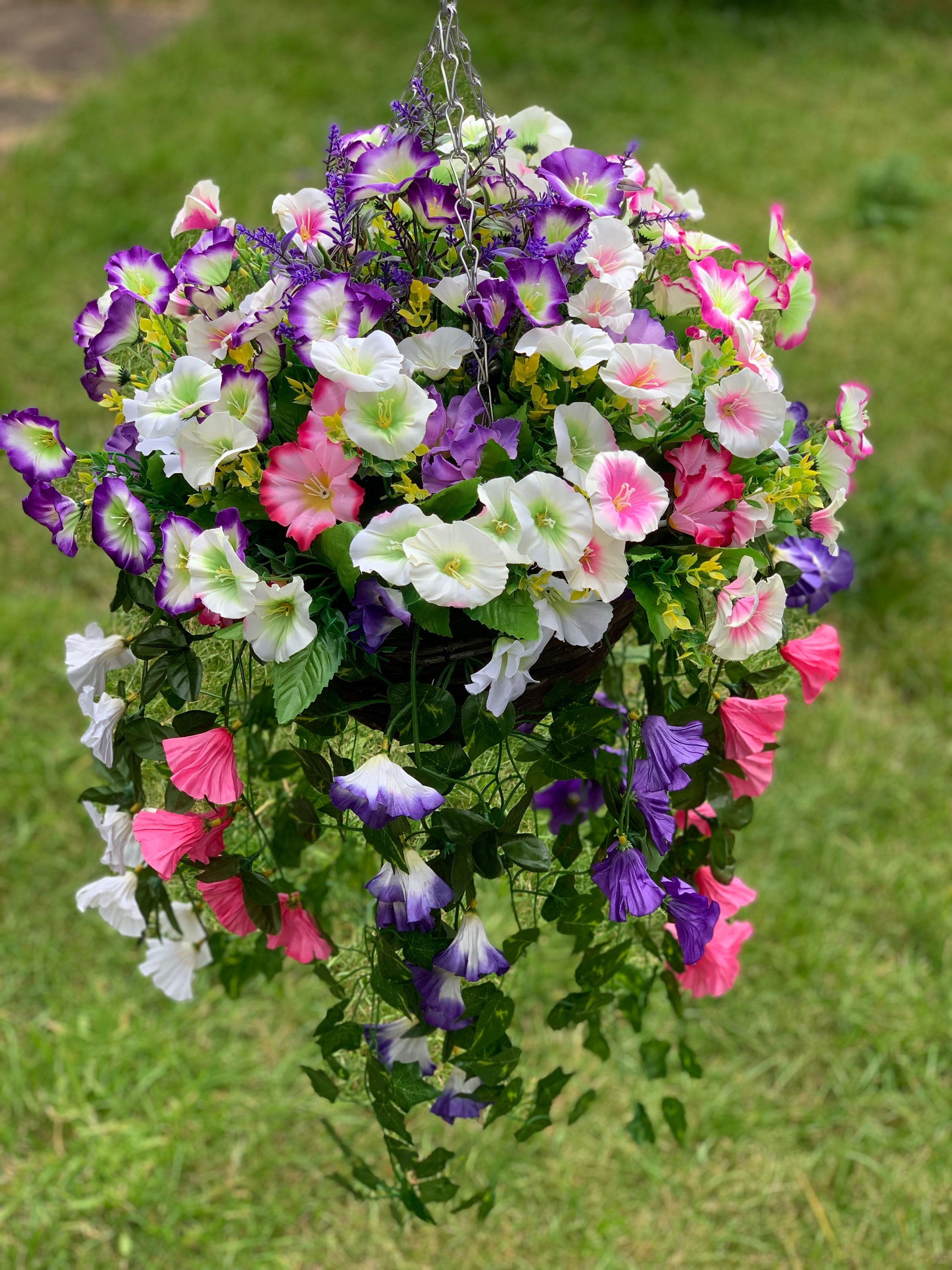 Petunias Large Garden Hanging Basket 70 cm