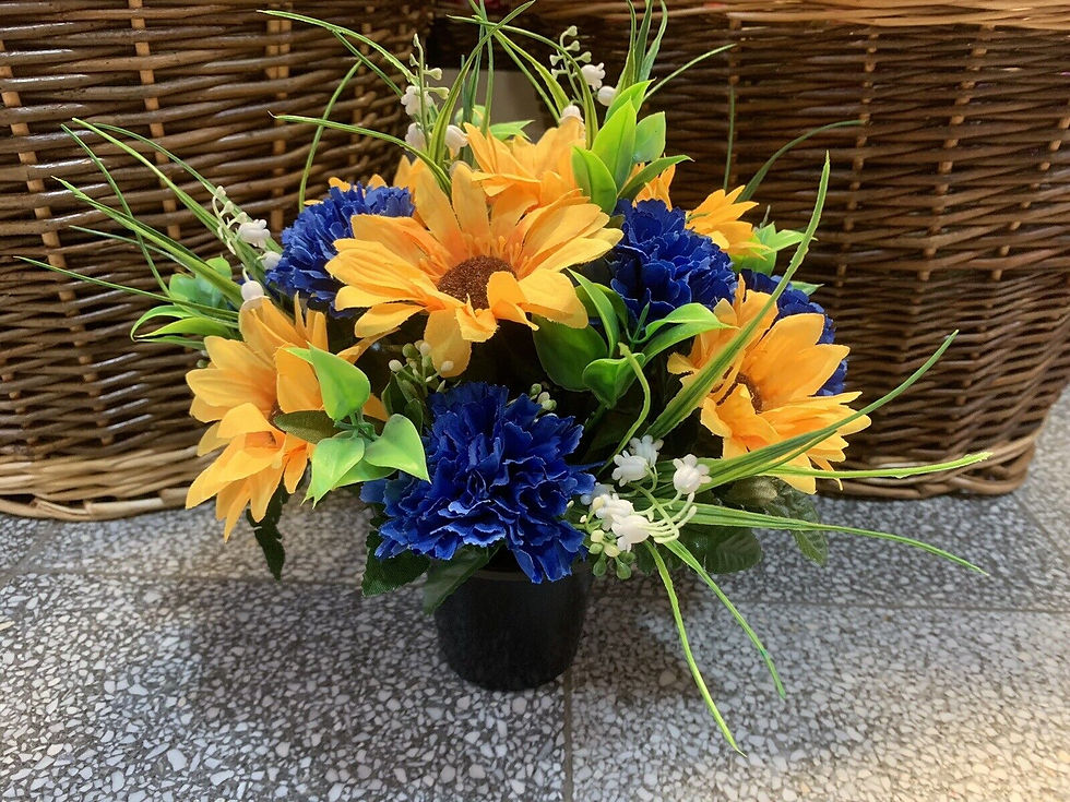 Thumbnail: Yellow & Royal Blue Flower Pot