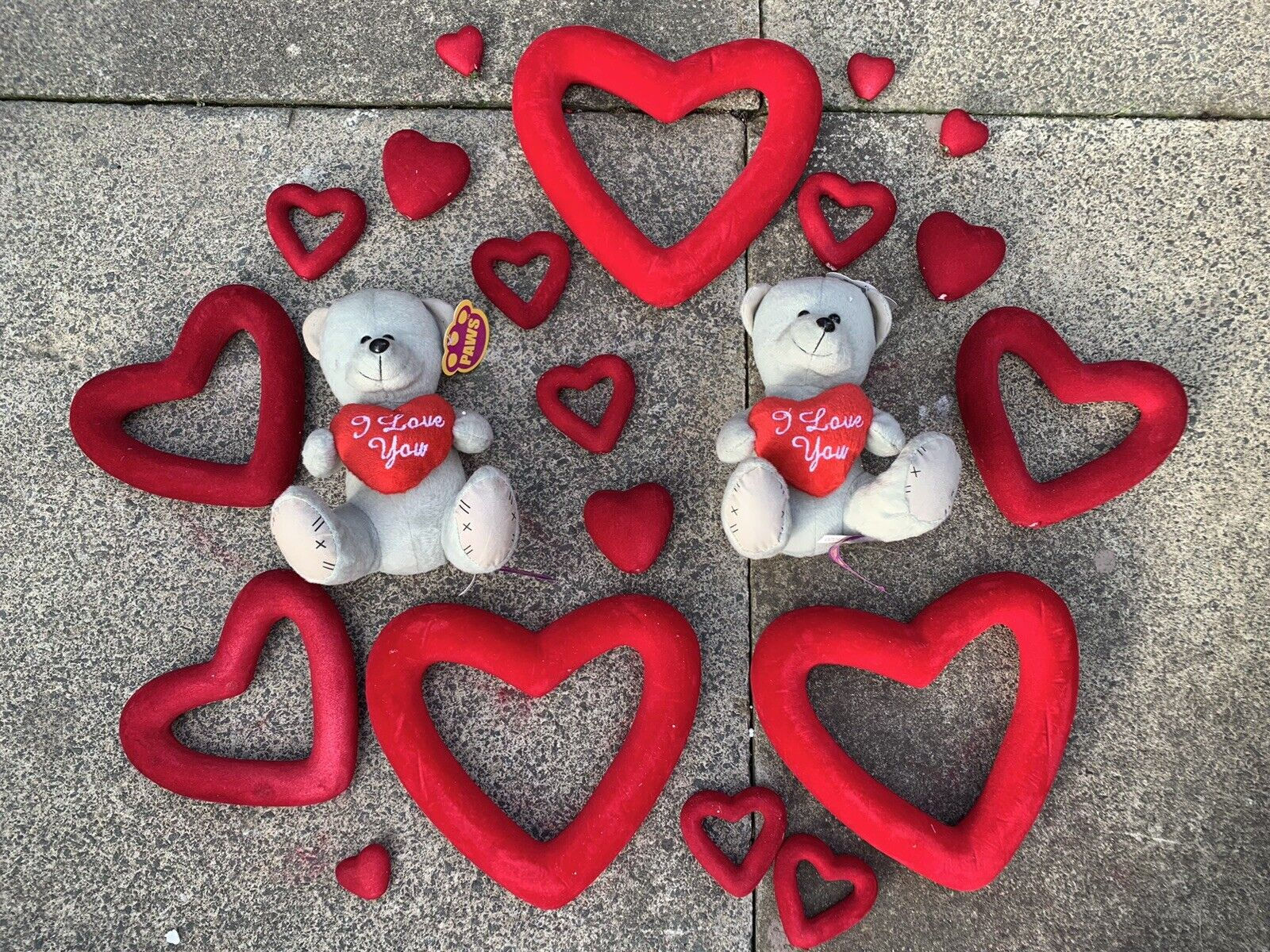 19 Hearts Mix +5 Pots +2 Teddy Bear