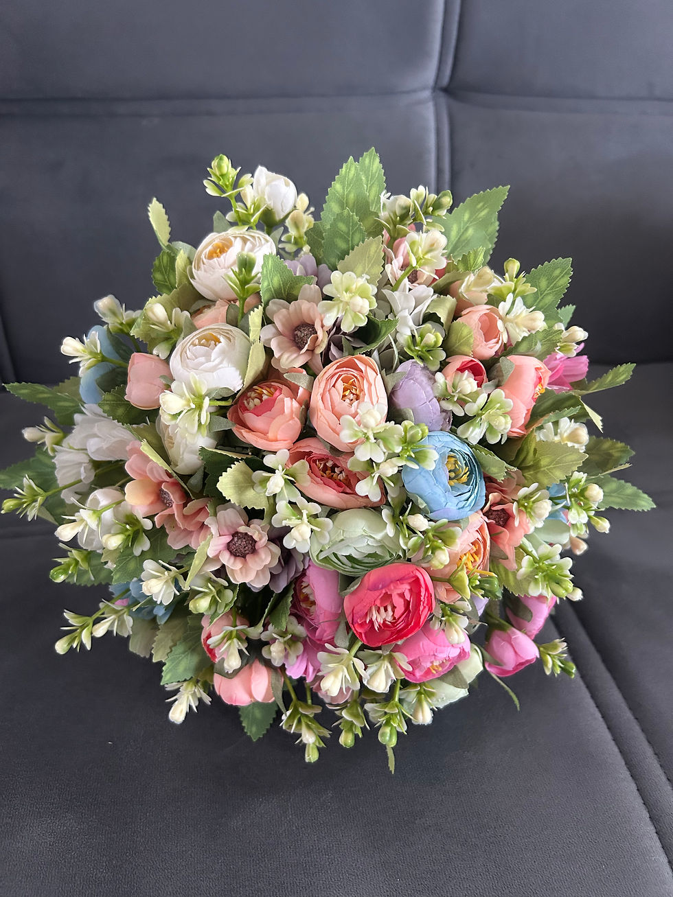 Thumbnail: Pastel flowers artificial bride bouquet 