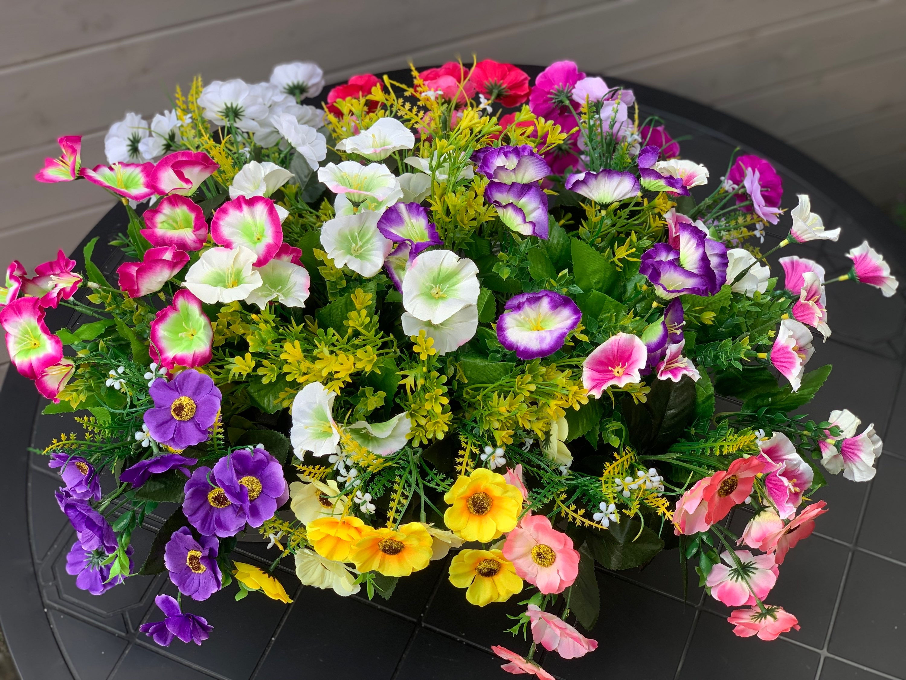 Large Planter Arrangement Petunias & Anemones 60cm