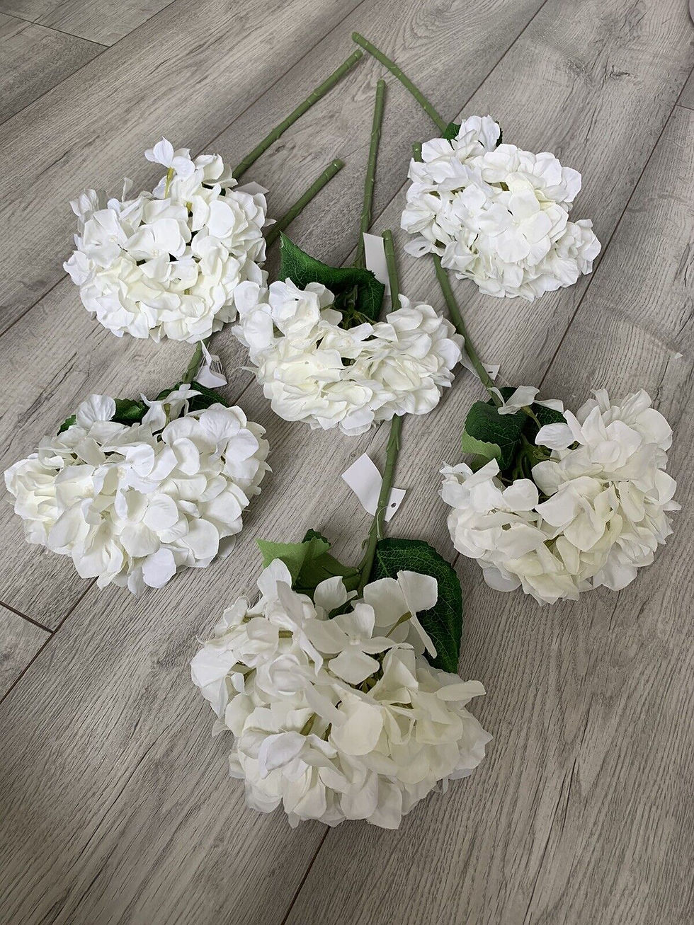 1 x 46cm Large White Hydrangea Hortensia Stem