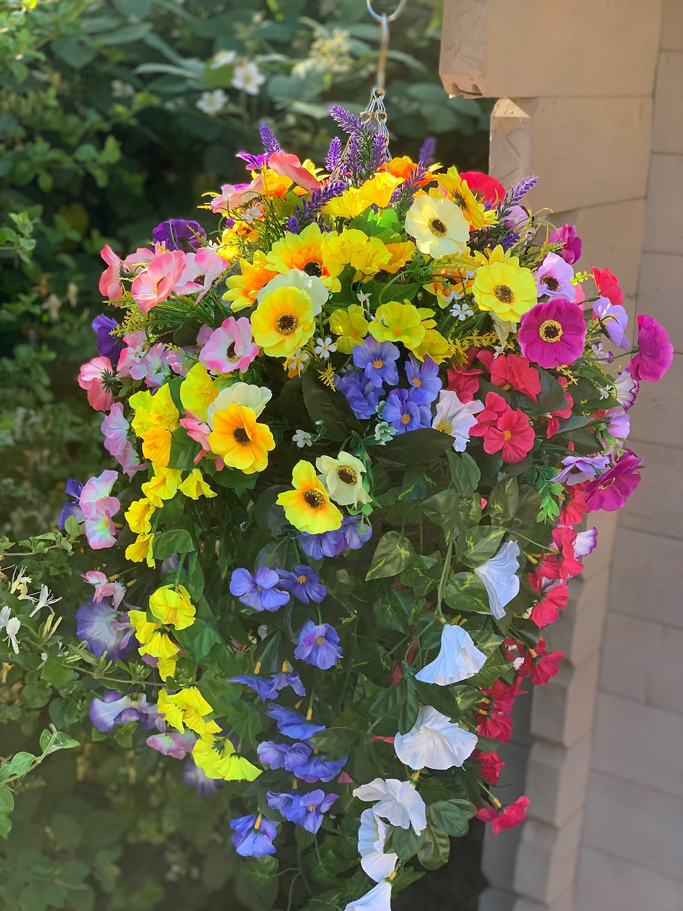 Thumbnail: Multicoloured Garden Hanging Basket  Length 70cm