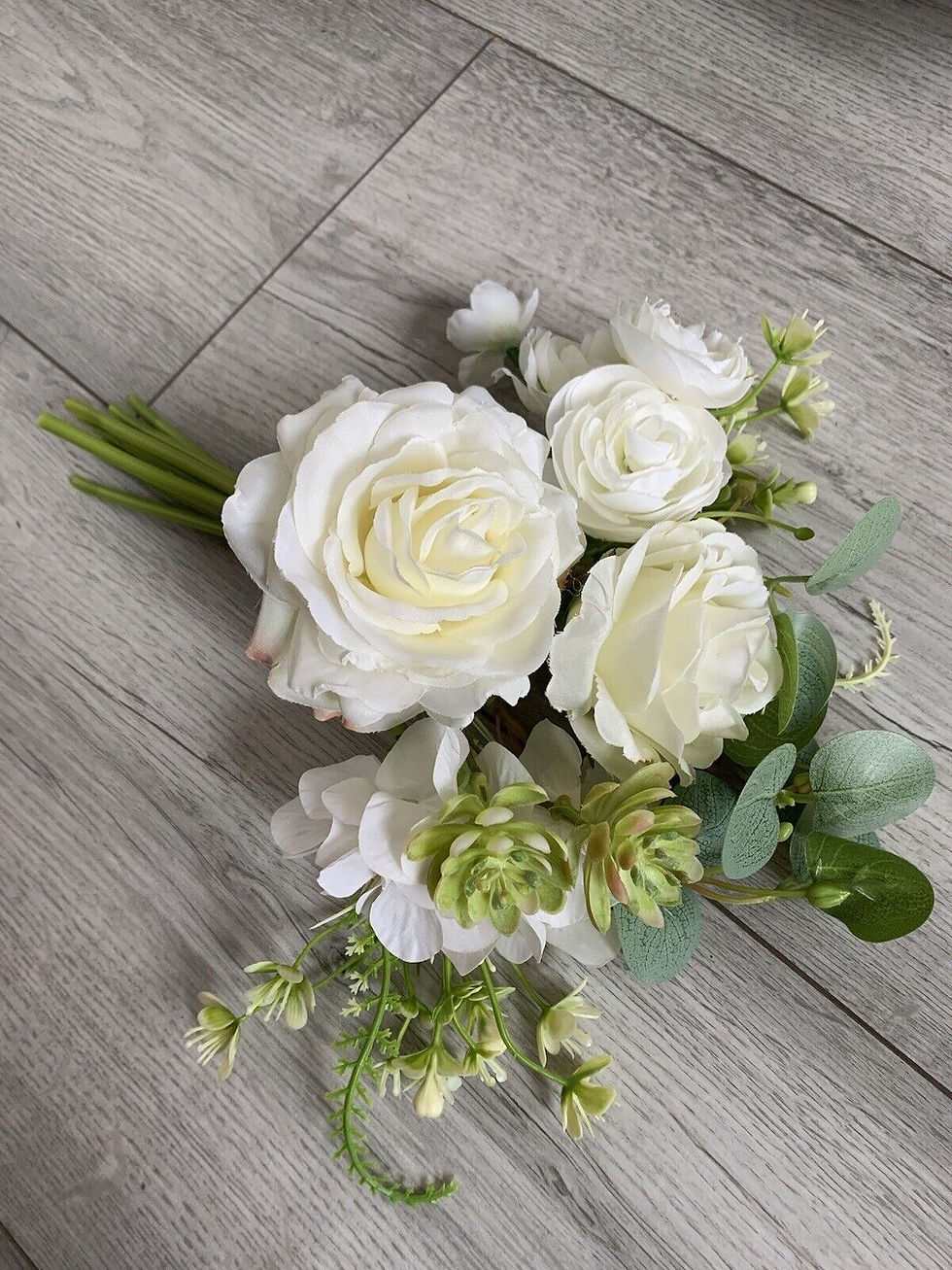 Thumbnail: 1 x Rose Posy Ranunculus Foliage Small Bouquet