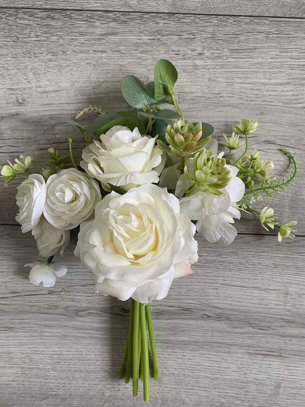 Thumbnail: 1 x Rose Posy Ranunculus Foliage Small Bouquet