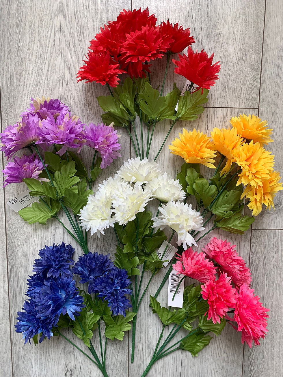 Thumbnail: Pack of 6 Pom Poms/Mini Mums Bushes Assorted 
