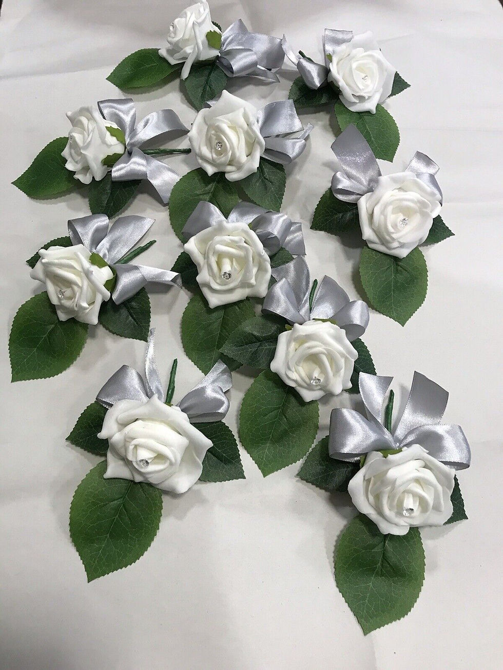Thumbnail: 10x ANY COLOUR RIBBON Rose Buttonholes