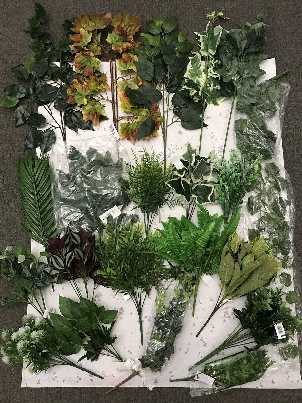 Thumbnail: 12 Artificial Flowers Greens Bushes