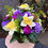 Thumbnail: Yellow lilac purple grave pot arrangement 