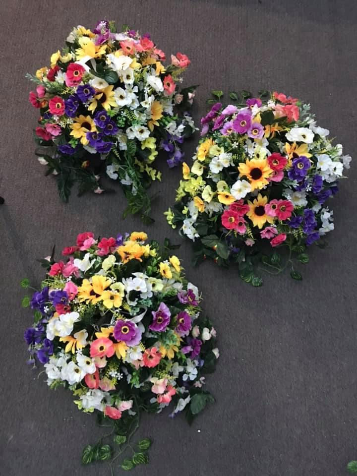 Thumbnail: SET OF 2 x COLOURFUL MIX Garden Hanging Basket Length 60cm