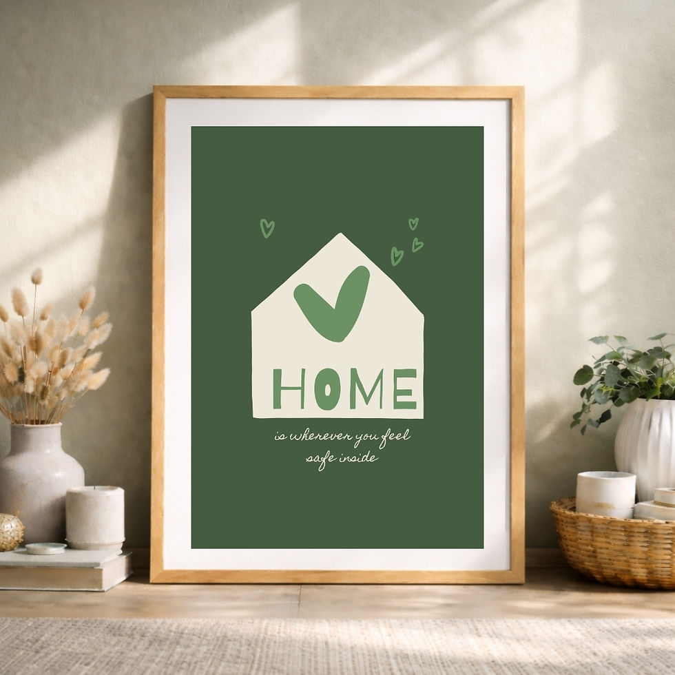 Thumbnail: Cozy Home | Minimalist Green Wall Art, Housewarming Gift, Mental Health Poster