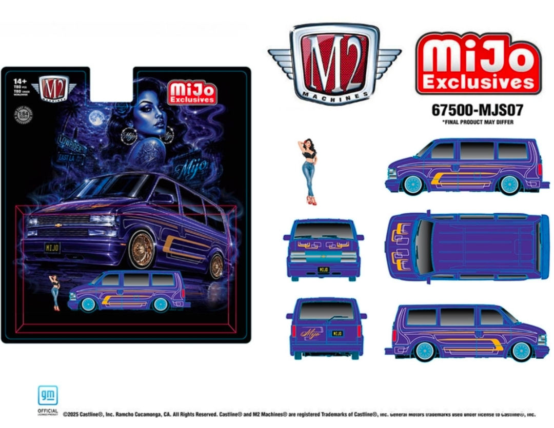 M2 Machines 1:64 Diorama Series '95 Chevrolet Astro Van Lowriders with Figures